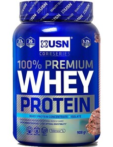 Proteínové prášky USN 100% Whey Protein Premium čokoláda 908 g un01
