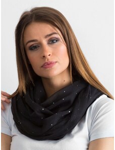 Fashionhunters Black scarf with rhinestones