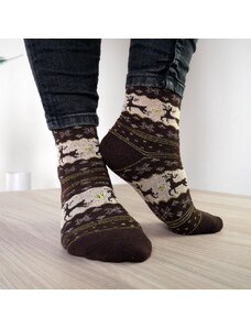 GFT Vianočné ponožky s Nórskym vzorom - hnedé