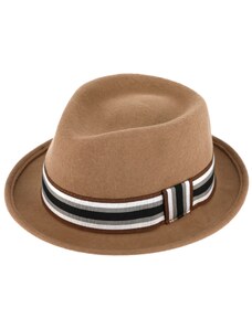 Fiebig - Headwear since 1903 Trilby klobúk vlnený Fiebig - béžový s rypsovou stuhou