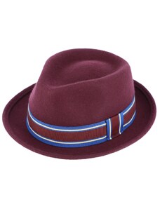 Fiebig - Headwear since 1903 Trilby klobúk vlnený Fiebig - bordová s rypsovou stuhou