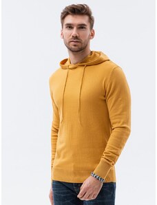 Buďchlap Štýlový horčicový sveter s kapucňou E187