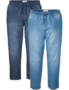 bonprix Voľné džínsy, Classic Fit, z letného denimu (2 ks v balení), farba modrá, rozm. 54