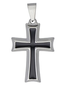 Doria Prívesok z ocele strieborný kríž F246