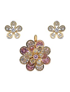 Doria Set šperkov z ocele zlato-ružový K276