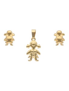Doria Set šperkov z ocele zlatý PANÁČIK K433