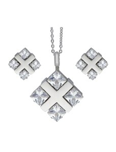Doria Set šperkov z ocele strieborný K013