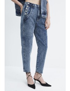 Trendyol Collection X Zeynep Tosun Blue Acid Washed Jeans