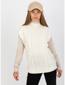 Basic Biely dámsky pletený sveter SUBLEVEL