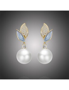 Éternelle Luxusní náušnice s 11 mm bílou perlou Dafné