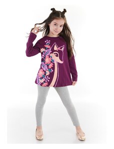 Denokids Ceylan Purple Girls Kids Tunic Leggings Suit