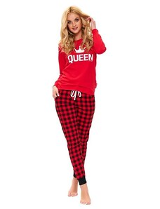 DN Nightwear Dámske pyžamo Queen červené dlhé