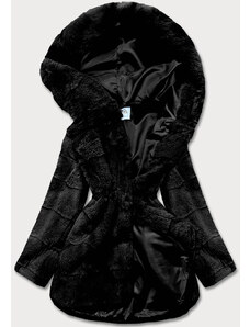 Jejmoda Dámska kožušinová zimná bunda MODAX009 čierna