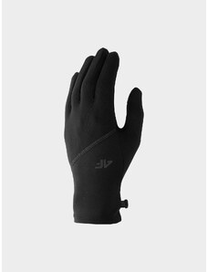 4F Unisex pleteninové rukavice Touch Screen - čierne