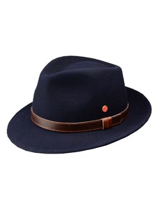 Cestovný nekrčivý vodeodolný modrý klobúk Mayser - Denver Traveller
