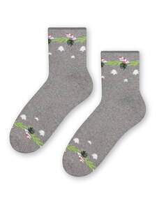 Steven Dámske vianočné ponožky 123-032 melanžové šedé/37, Farba melanžová šedá