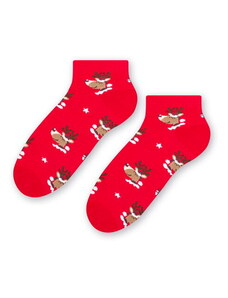Steven Vianočné členkové ponožky 136-003 červené/40, Farba červená