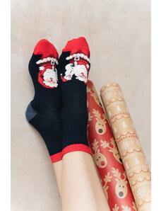Steven Vianočné pánske ponožky s Mikulášmi 136-105 tmavomodré/46, Farba tmavomodrá