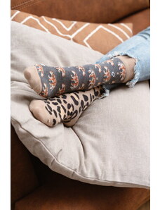More Dámske ponožky tigrované Panter 078-A056 béžové/38, Farba béžová