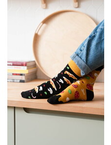 More Pánske vtipné ponožky Pizza 079-A055 čierne/46, Farba čierna