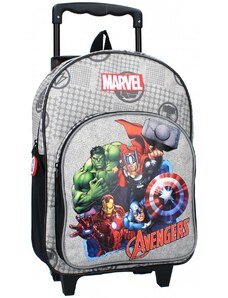 Vadobag Detský cestovný kufor na kolieskach s predným vreckom Avengers - MARVEL