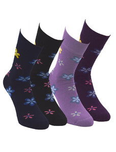 Farebné teplé kvetované ponožky RS