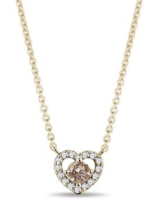 Diamantový náhrdelník srdce zo žltého zlata KLENOTA N0856323