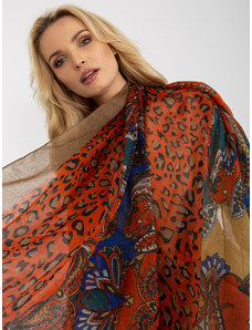 Fashionhunters Orange scarf with prints