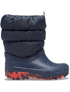 Detské zimné topánky Crocs CLASSIC NEO PUFF tmavo modrá