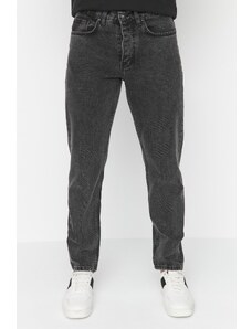 Trendyol Collection Antracitové džínsové nohavice Essential Fit