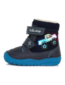 D.D. step chlapčenská detská celokožená zimná blikajúca obuv W071-32 Royal Blue