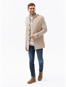 Ombre Clothing Pánsky kabát - béžová C269