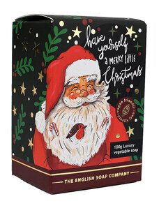 English Soap Company Vianočné tuhé mydlo Santa Klaus - Kadidlo & Myrha, 100g