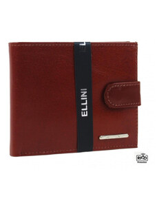 Elini Koňaková hnedá pánska kožená peňaženka v krabičke Ellini RFID Hnedá