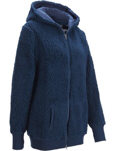 bonprix Kožušinovo-flísová bunda, farba modrá