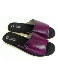 JOHN-C Dámske luxusné kožené fialové papuče MEM