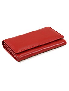 Arwel Červená dámská psaníčková kožená peněženka s klopnou 511-4233-31