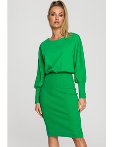 MOE Zelené midi šaty M690