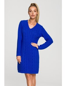 MOE Modré svetrové šaty M713