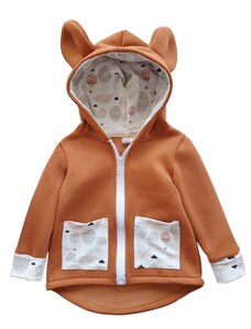 ZuMa Style Chlapčenská prechodná bunda hnedá so vzorom BALÓNY - 122, Hnedá