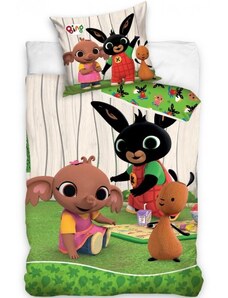 Carbotex Detské posteľné obliečky do veľkej postele Zajačik Bing - motív Piknik na záhrade - 100% bavlna - 70 x 90 cm + 140 x 200 cm