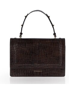 Alexandra K Vegan Leather Handbag Hope Maxi - Mokka Croco