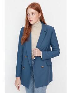 Trendyol Oily Lined Double Breasted Blazer with Closure