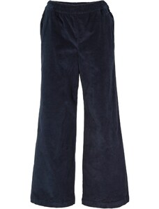 bonprix Široké kordové nohavice s pohodlným vysokým pásom, dĺžka po členky, farba modrá