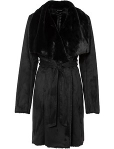 bonprix Kabát z umelej kožušiny, farba čierna