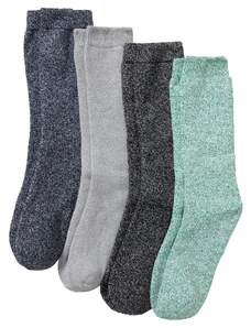 bonprix Termo froté ponožky (4 ks) z bio bavlny, farba čierna