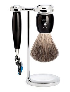 Mühle VIVO MÜHLE shaving set, pure badger hair, with Gillette Fusion, handle material black high-grade resin