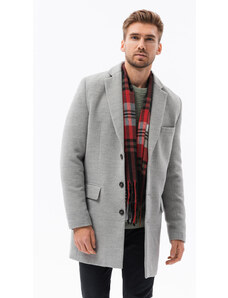 Ombre Clothing Pánsky kabát - svetlo šedá C432