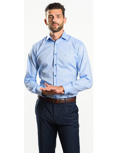 Alain Delon Modrá Extra Slim Fit košeľa s jemným vzorom