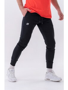 NEBBIA Slim sweatpants with side pockets “Reset” BLACK